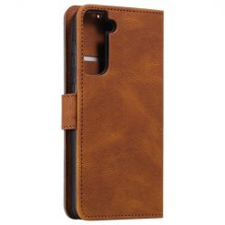 Peňaženkové puzdro Stitchy Book Case hnedé – Samsung Galaxy S21 FE | Lacné Kryty Lacné Kryty | Peňaženkové puzdro Stitchy Book Case hnedé – Samsung Galaxy S21 FE | Lacné Kryty