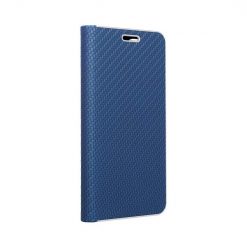 Lacné Kryty | Knižkové puzdro Luna Carbon modré – Samsung Galaxy S22 Ultra | Lacné Kryty
