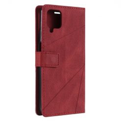 Knižkové puzdro Rhombus červené – Samsung Galaxy A12 / M12 | Lacné Kryty Lacné Kryty | Knižkové puzdro Rhombus červené – Samsung Galaxy A12 / M12 | Lacné Kryty