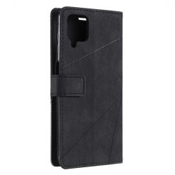 Lacné Kryty | Knižkové puzdro Rhombus čierne – Samsung Galaxy A12 / M12 | Lacné Kryty