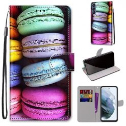 Lacné Kryty | Knižkové puzdro Trendy Cross case Makronky – Samsung Galaxy S21 FE