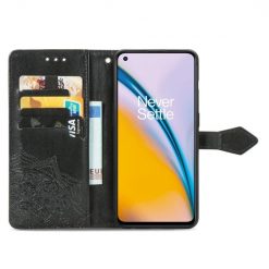 Lacné Kryty | Peňaženkové puzdro Embossing Pattern Mandala Flower čierne – OnePlus Nord 2 5G | Lacné Kryty