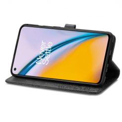 Lacné Kryty | Peňaženkové puzdro Embossing Pattern Mandala Flower čierne – OnePlus Nord 2 5G | Lacné Kryty