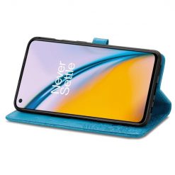 Lacné Kryty | Peňaženkové puzdro Embossing Pattern Mandala Flower modré – OnePlus Nord 2 5G | Lacné Kryty