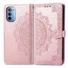 Lacné Kryty | Peňaženkové puzdro Embossing Pattern Mandala Flower zelené – Motorola Moto G31 / G41 | Lacné Kryty