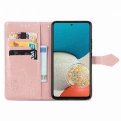 Lacné Kryty | Peňaženkové puzdro Embossing Pattern Mandala Flower ružové – Samsung Galaxy A53 5G | Lacné Kryty