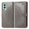 Lacné Kryty | Peňaženkové puzdro Embossing Pattern Mandala Flower čierne – OnePlus Nord 2 5G | Lacné Kryty
