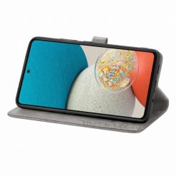 Lacné Kryty | Peňaženkové puzdro Embossing Pattern Mandala Flower sivé – Samsung Galaxy A53 5G | Lacné Kryty