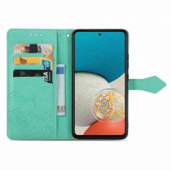 Lacné Kryty | Peňaženkové puzdro Embossing Pattern Mandala Flower zelené – Samsung Galaxy A53 5G | Lacné Kryty