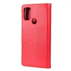 Peňaženkové puzdro Embossing Pattern Motýľ a kvet červené – Motorola Moto G30 / G10 | Lacné Kryty Lacné Kryty | Peňaženkové puzdro Embossing Pattern Motýľ a kvet červené – Motorola Moto G30 / G10 | Lacné Kryty