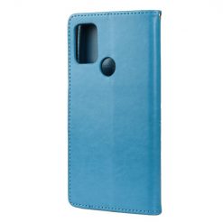 Peňaženkové puzdro Embossing Pattern Motýľ a kvet modré – Motorola Moto G30 / G10 | Lacné Kryty Lacné Kryty | Peňaženkové puzdro Embossing Pattern Motýľ a kvet modré – Motorola Moto G30 / G10 | Lacné Kryty