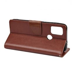 Lacné Kryty | Peňaženkové puzdro Embossing Pattern Motýľ a kvet tmavohnedé – Motorola Moto G30 / G10 | Lacné Kryty