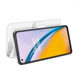 Lacné Kryty | Peňaženkové puzdro Litchi biele – OnePlus Nord 2 5G | Lacné Kryty