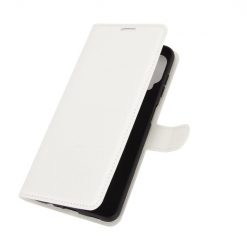 Lacné Kryty | Peňaženkové puzdro Litchi biele – Samsung Galaxy A12 / M12 | Lacné Kryty