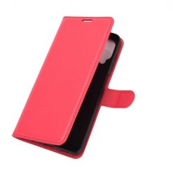 Lacné Kryty | Peňaženkové puzdro Litchi červené – Samsung Galaxy A12 / M12 | Lacné Kryty