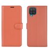 Lacné Kryty | Peňaženkové puzdro Litchi fialové – Samsung Galaxy A12 / M12 | Lacné Kryty
