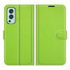 Lacné Kryty | Peňaženkové puzdro Litchi tmavoružové – OnePlus Nord 2 5G | Lacné Kryty