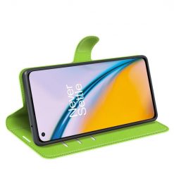 Lacné Kryty | Peňaženkové puzdro Litchi limetkové – OnePlus Nord 2 5G | Lacné Kryty