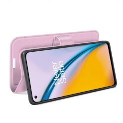Lacné Kryty | Peňaženkové puzdro Litchi ružové – OnePlus Nord 2 5G | Lacné Kryty