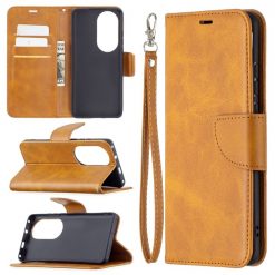 Lacné Kryty | Peňaženkové puzdro Retro Lambskin žlté – Huawei P50 Pro | Lacné Kryty