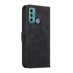 Lacné Kryty | Peňaženkové puzdro Retro Smile čierne – Motorola Moto G31 / G41 | Lacné Kryty