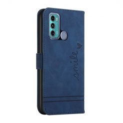 Peňaženkové puzdro Retro Smile modré – Motorola Moto G31 / G41 | Lacné Kryty Lacné Kryty | Peňaženkové puzdro Retro Smile modré – Motorola Moto G31 / G41 | Lacné Kryty