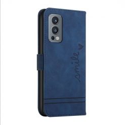 Lacné Kryty | Peňaženkové puzdro Retro Smile modré – OnePlus Nord 2 5G | Lacné Kryty