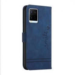 Peňaženkové puzdro Retro Smile modré – Vivo Y21 / Y21s / Y33s | Lacné Kryty Lacné Kryty | Peňaženkové puzdro Retro Smile modré – Vivo Y21 / Y21s / Y33s | Lacné Kryty