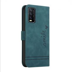 Lacné Kryty | Peňaženkové puzdro Retro Smile zelené – Vivo Y20s | Lacné Kryty