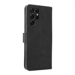 Lacné Kryty | Peňaženkové puzdro Solid čierne – Samsung Galaxy S22 Ultra | Lacné Kryty