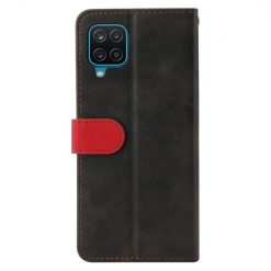 Lacné Kryty | Peňaženkové puzdro Stitching čierno-červené – Samsung Galaxy A12 / M12 | Lacné Kryty