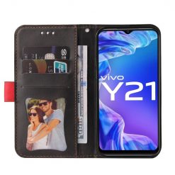 Lacné Kryty | Peňaženkové puzdro Stitching čierno-červené – Vivo Y21 / Y21s / Y33s | Lacné Kryty