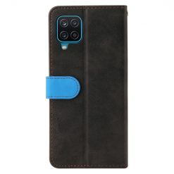 Lacné Kryty | Peňaženkové puzdro Stitching čierno-modré – Samsung Galaxy A12 / M12 | Lacné Kryty