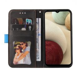 Lacné Kryty | Peňaženkové puzdro Stitching čierno-modré – Samsung Galaxy A12 / M12 | Lacné Kryty