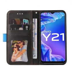 Lacné Kryty | Peňaženkové puzdro Stitching čierno-modré – Vivo Y21 / Y21s / Y33s | Lacné Kryty