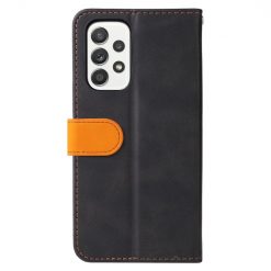 Lacné Kryty | Peňaženkové puzdro Stitching čierno-oranžové – Samsung Galaxy A53 5G | Lacné Kryty