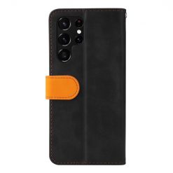 Peňaženkové puzdro Stitching čierno-oranžové – Samsung Galaxy S22 Ultra | Lacné Kryty Lacné Kryty | Peňaženkové puzdro Stitching čierno-oranžové – Samsung Galaxy S22 Ultra | Lacné Kryty