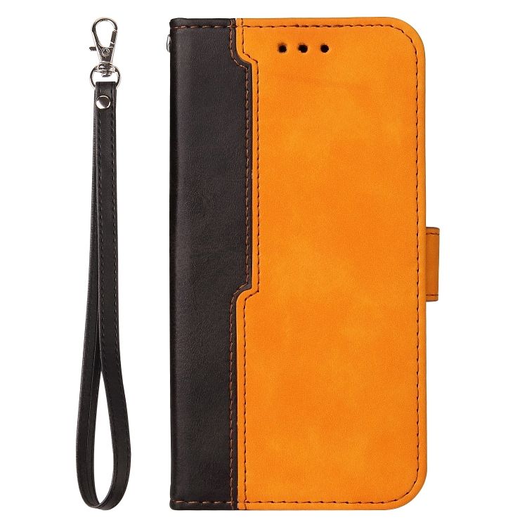 Peňaženkové puzdro Stitching čierno-oranžové – Samsung Galaxy S22 Ultra
