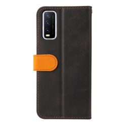 Peňaženkové puzdro Stitching čierno-oranžové – Vivo Y20s | Lacné Kryty Lacné Kryty | Peňaženkové puzdro Stitching čierno-oranžové – Vivo Y20s | Lacné Kryty