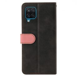 Lacné Kryty | Peňaženkové puzdro Stitching čierno-ružové – Samsung Galaxy A12 / M12 | Lacné Kryty
