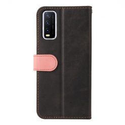 Lacné Kryty | Peňaženkové puzdro Stitching čierno-ružové – Vivo Y20s | Lacné Kryty