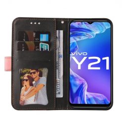 Peňaženkové puzdro Stitching čierno-ružové – Vivo Y21 / Y21s / Y33s | Lacné Kryty Lacné Kryty | Peňaženkové puzdro Stitching čierno-ružové – Vivo Y21 / Y21s / Y33s | Lacné Kryty