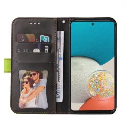 Lacné Kryty | Peňaženkové puzdro Stitching čierno-zelené – Samsung Galaxy A53 5G | Lacné Kryty