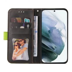 Peňaženkové puzdro Stitching čierno-zelené – Samsung Galaxy S22 Ultra | Lacné Kryty Lacné Kryty | Peňaženkové puzdro Stitching čierno-zelené – Samsung Galaxy S22 Ultra | Lacné Kryty
