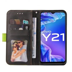 Peňaženkové puzdro Stitching čierno-zelené – Vivo Y21 / Y21s / Y33s | Lacné Kryty Lacné Kryty | Peňaženkové puzdro Stitching čierno-zelené – Vivo Y21 / Y21s / Y33s | Lacné Kryty