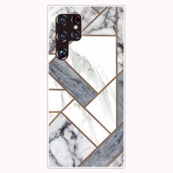 Zadný kryt Abstract Pattern Sivý mramor – Samsung Galaxy S22 Ultra