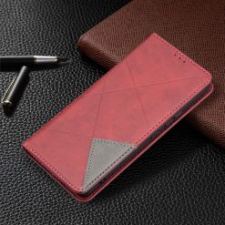 Lacné Kryty | Knižkové puzdro Rhombus červené – Samsung Galaxy A53 5G | Lacné Kryty