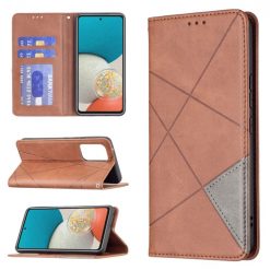 Knižkové puzdro Rhombus hnedé – Samsung Galaxy A53 5G | Lacné Kryty Lacné Kryty | Knižkové puzdro Rhombus hnedé – Samsung Galaxy A53 5G | Lacné Kryty