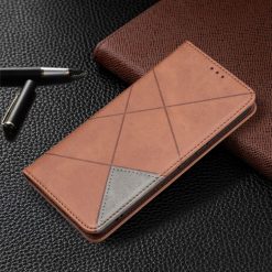 Knižkové puzdro Rhombus hnedé – Samsung Galaxy A53 5G | Lacné Kryty Lacné Kryty | Knižkové puzdro Rhombus hnedé – Samsung Galaxy A53 5G | Lacné Kryty