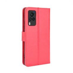 Lacné Kryty | Knižkové puzdro Shockproof Horse Texture červené – Vivo X60 Pro | Lacné Kryty